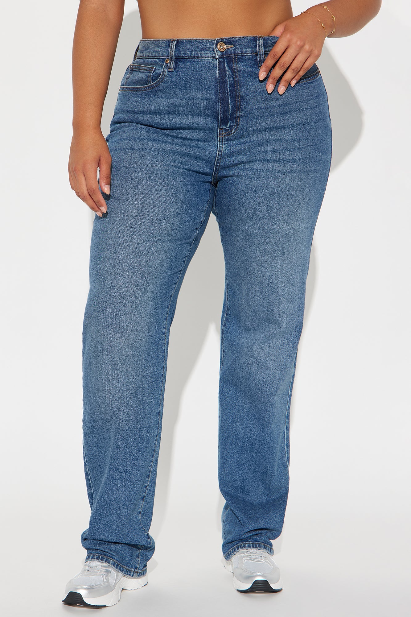 Tall Night Out In Paris Straight Leg Jeans - Medium Blue Wash