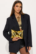 Foil Fantasy Metal Clutch - Gold