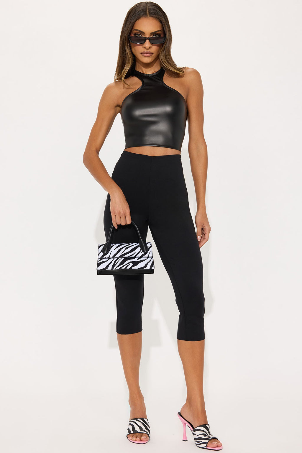 Wild Streak Faux Pony Hair Handbag - Black/White