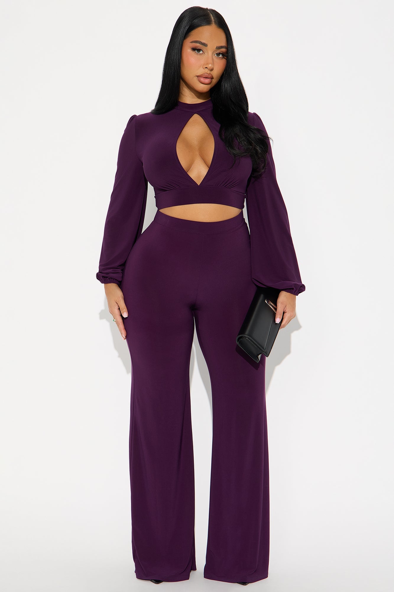 Open Intentions Pant Set - Eggplant