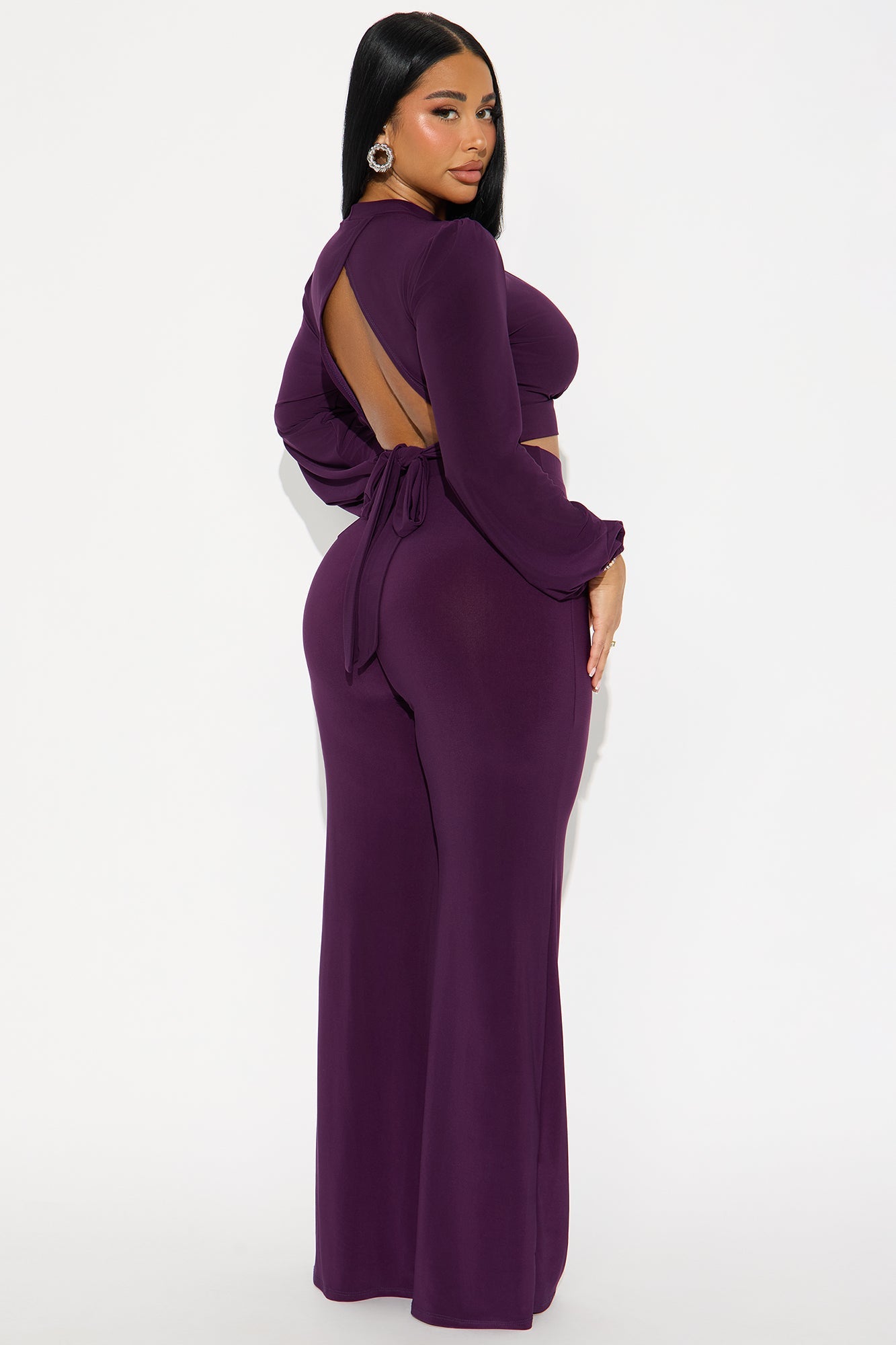 Open Intentions Pant Set - Eggplant