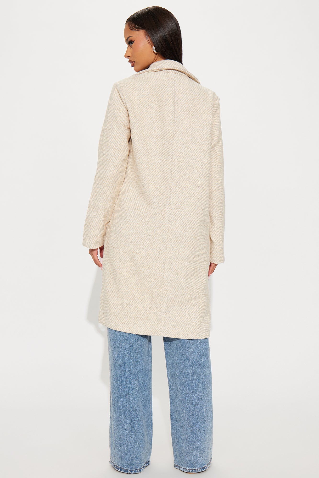 Upscale Confidence Houndstooth Coat - Tan