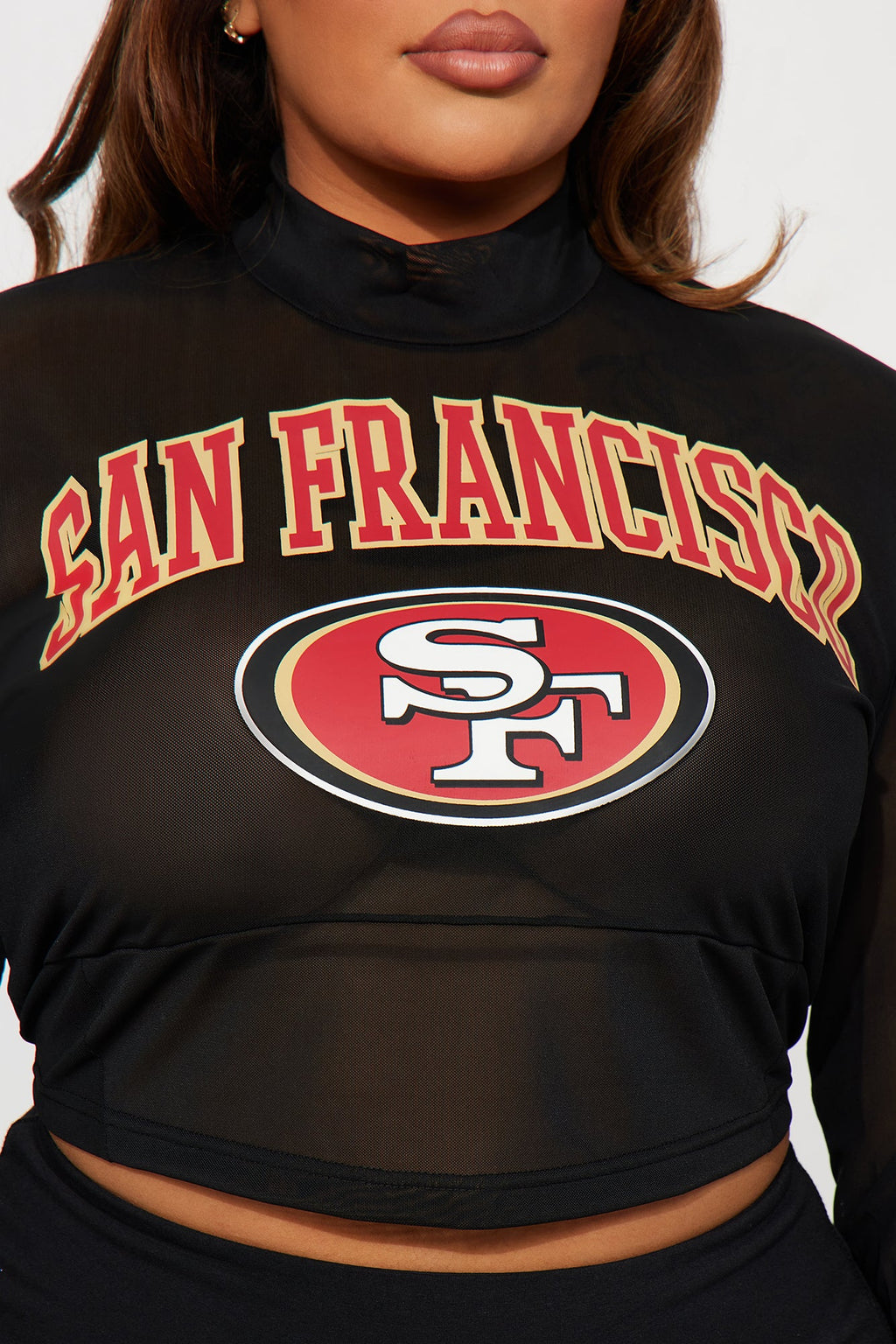 49ers Half Time Show Crop Top - Black