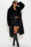 Dreamin' Big Faux Fur Coat - Black