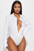 Big Boss Poplin Bodysuit - White