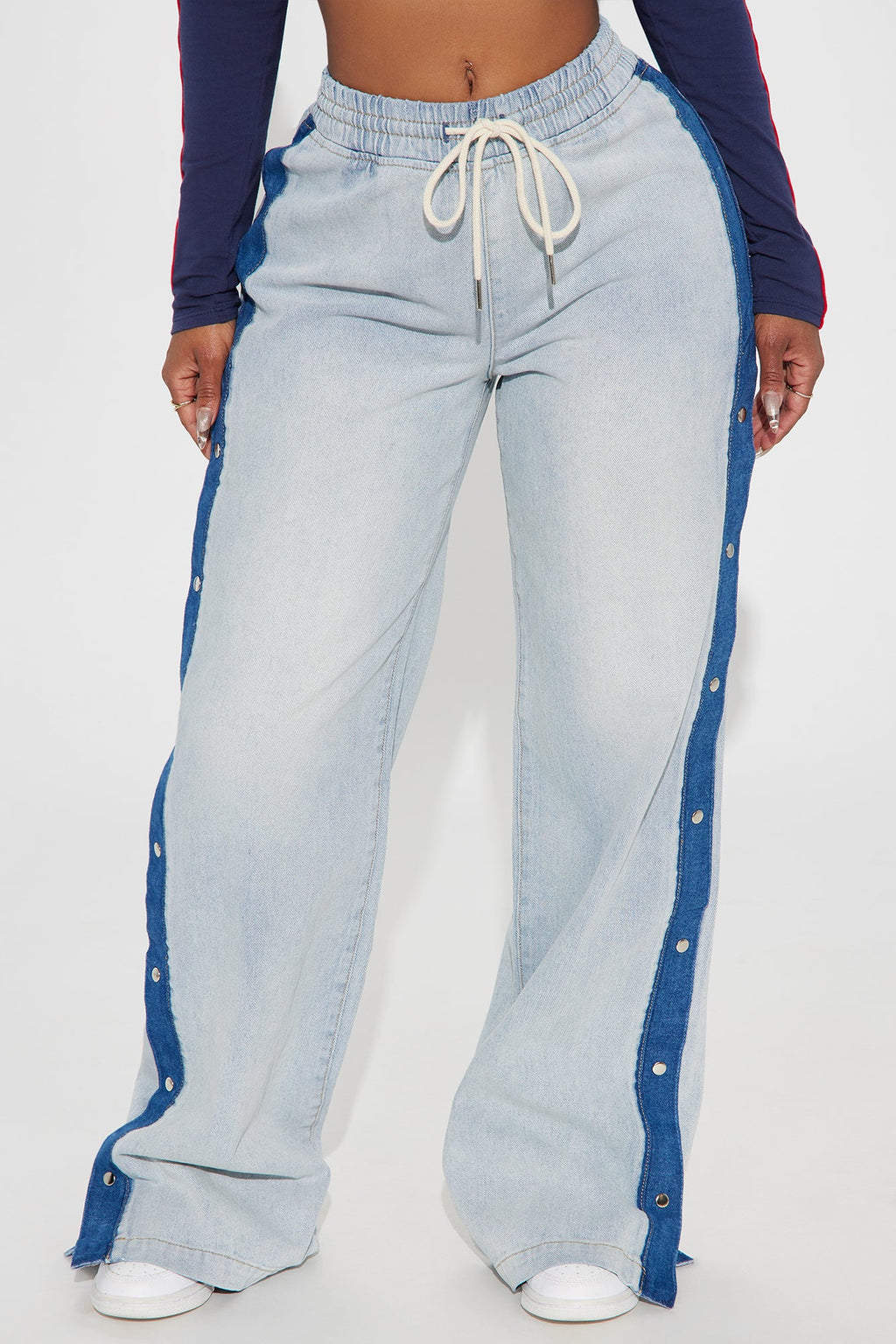 Too Many Chances Waist Tie Wide Leg Jeans - Light Wash