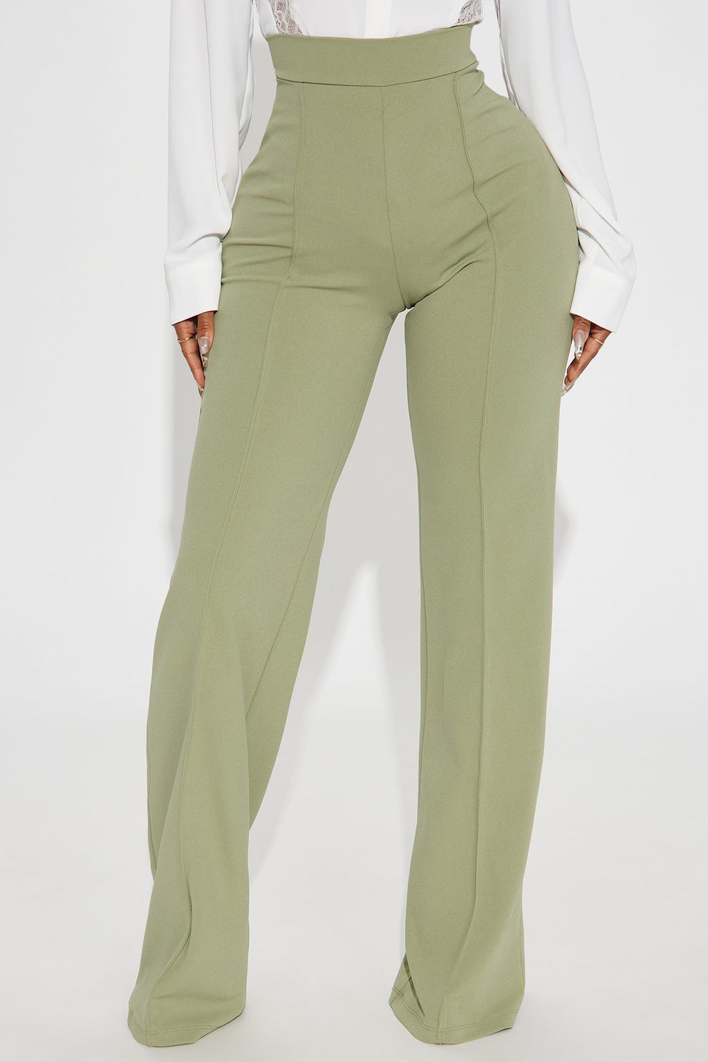Victoria High Waisted Dress Pants - Sage