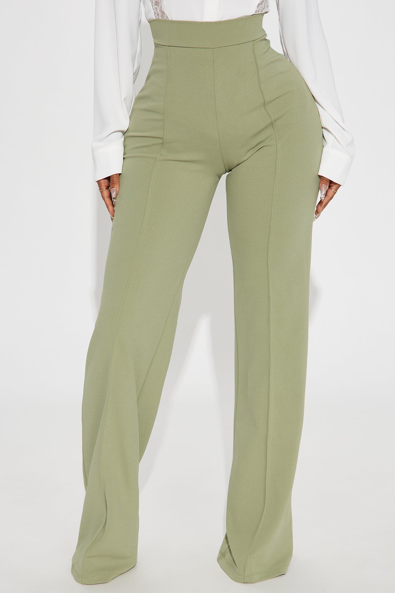 Victoria High Waisted Dress Pants - Sage