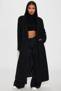 Natalie Wool Trench Coat - Black