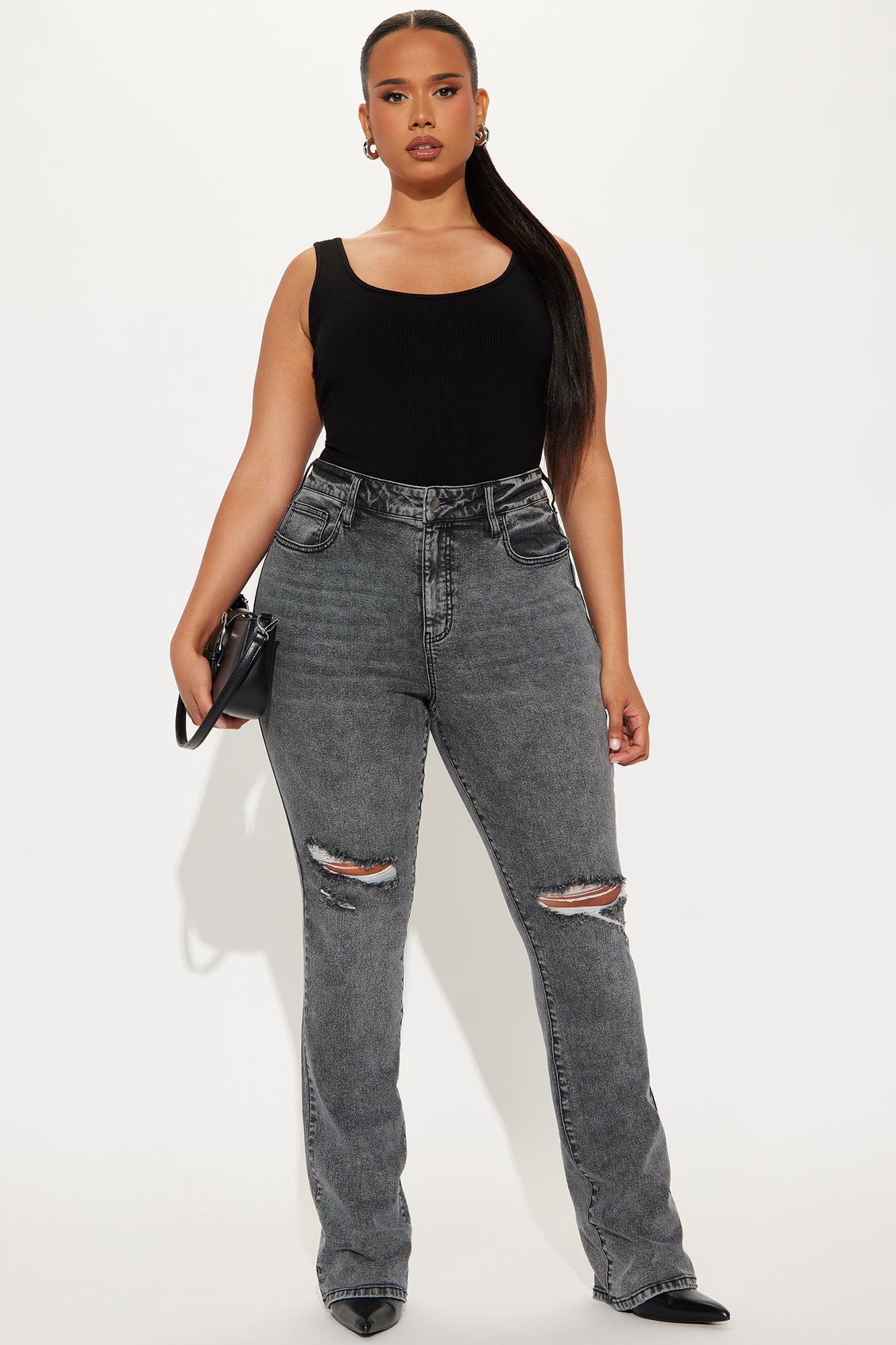Babetown Bootcut Jeans - Grey