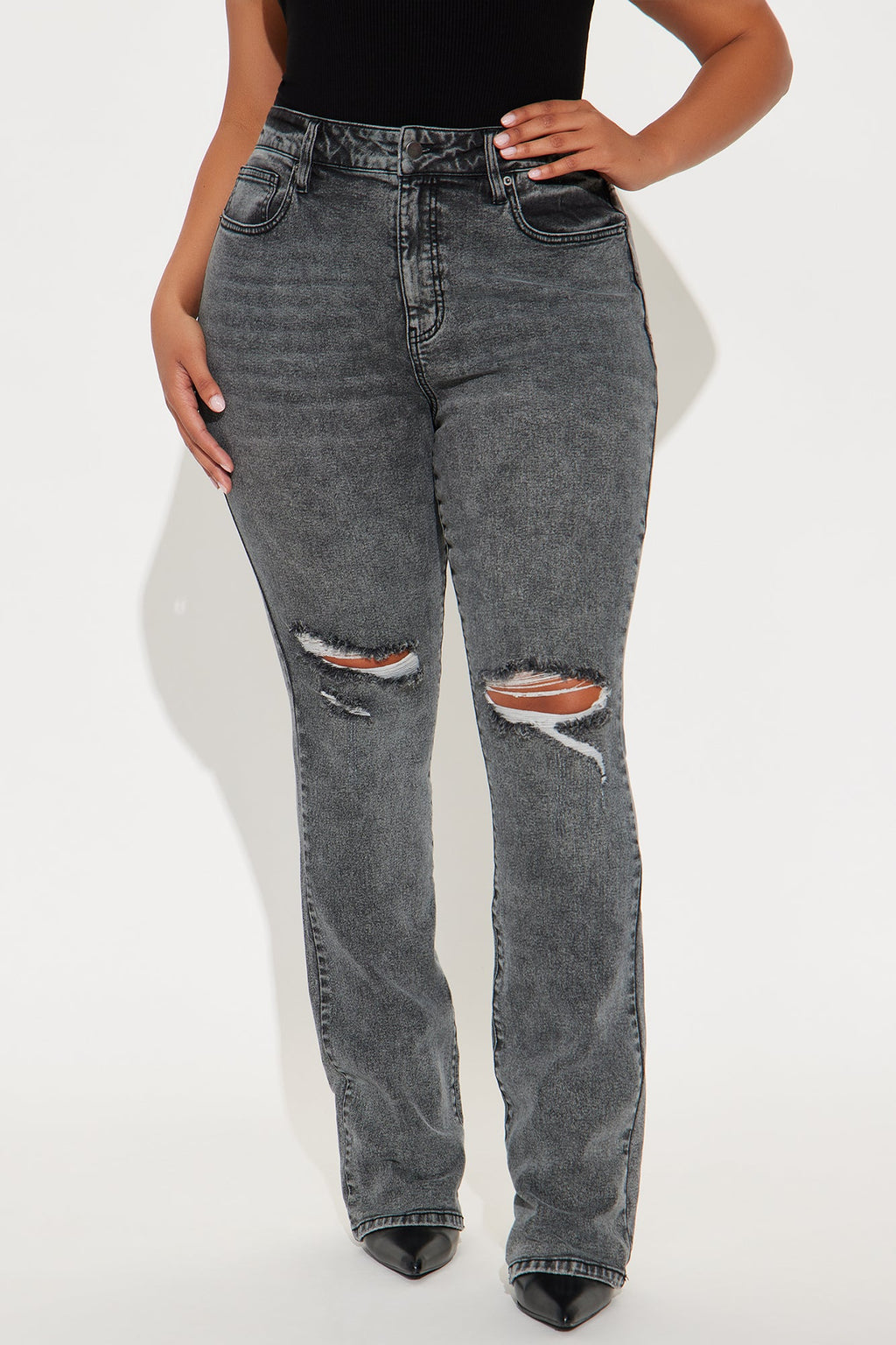 Babetown Bootcut Jeans - Grey