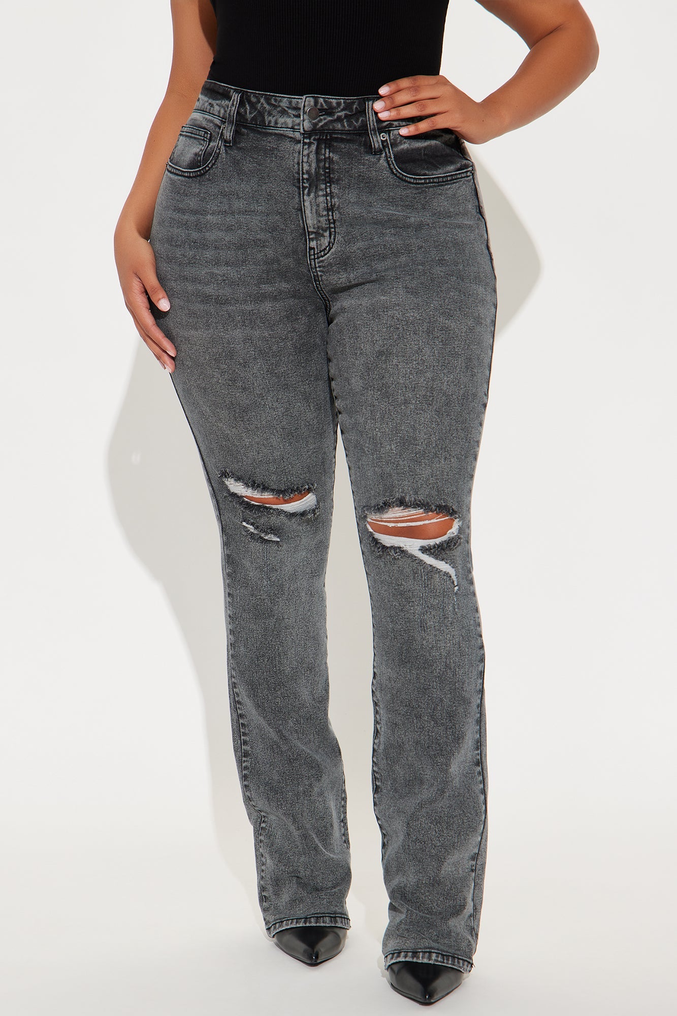 Babetown Bootcut Jeans - Grey