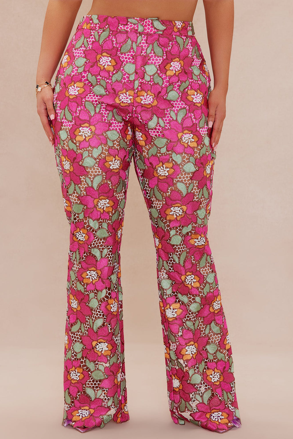 Maura Embroidered Pant - Pink/combo
