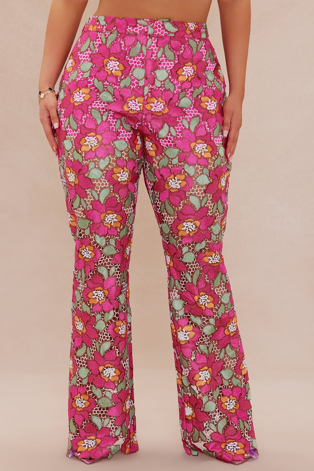 Maura Embroidered Pant - Pink/combo
