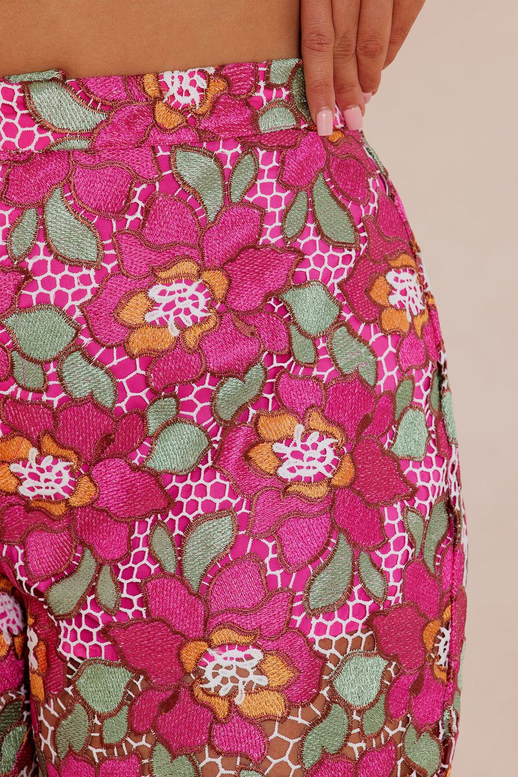 Maura Embroidered Pant - Pink/combo