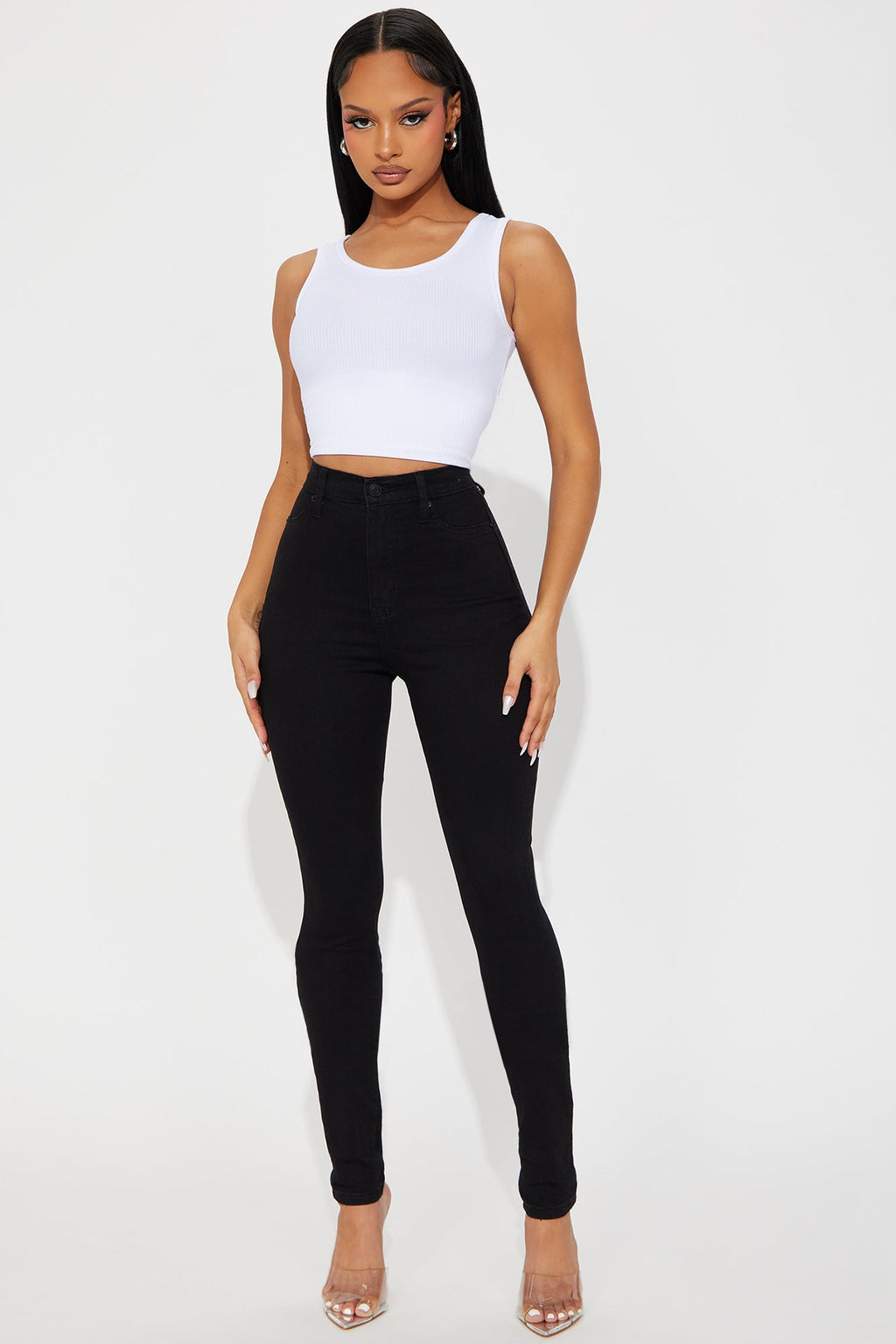 Tall Flex Game Strong Super High Rise Skinny Jeans - Black