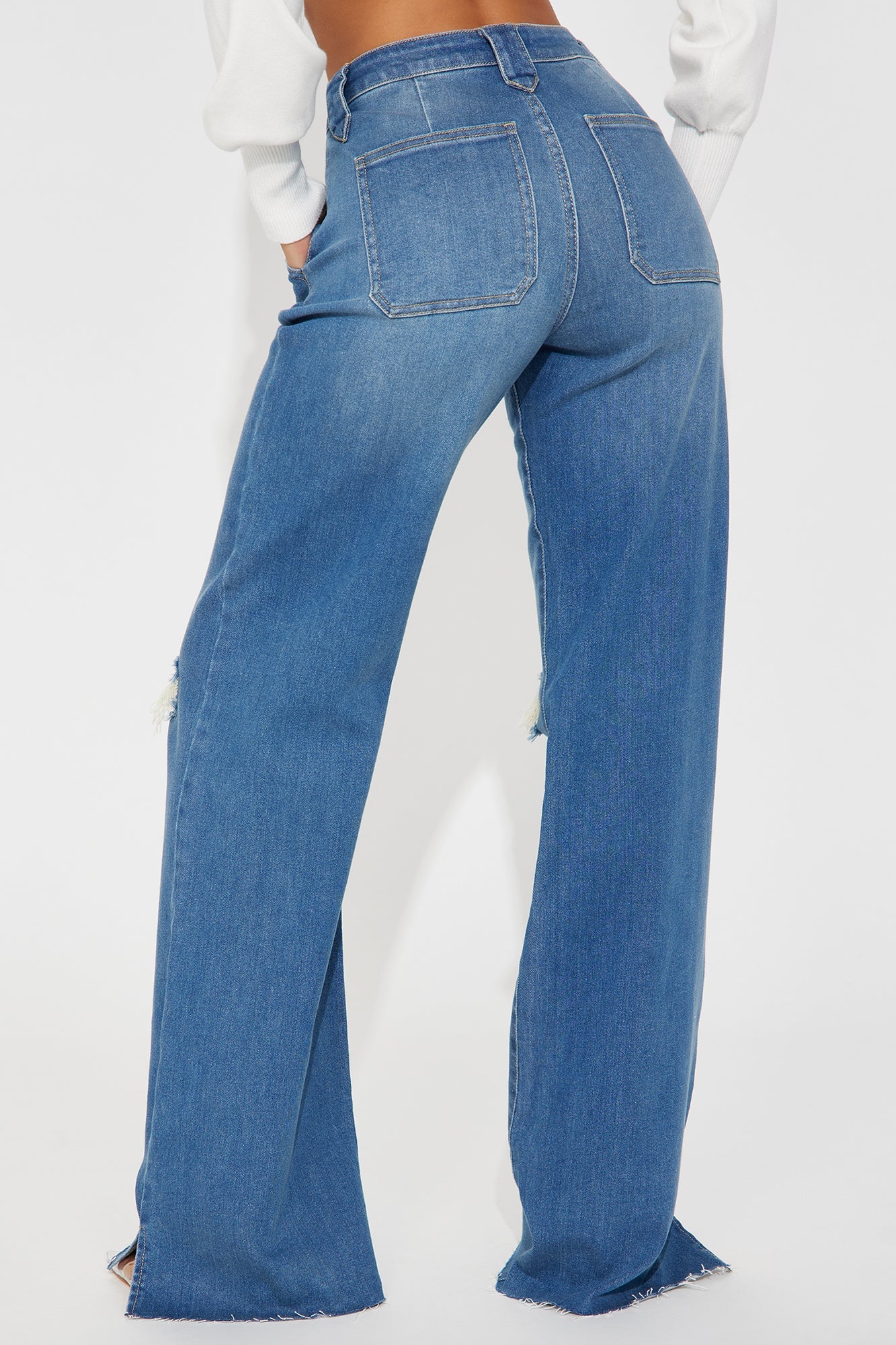 Tall Doubling Down Ripped Flare Jeans - Medium Wash