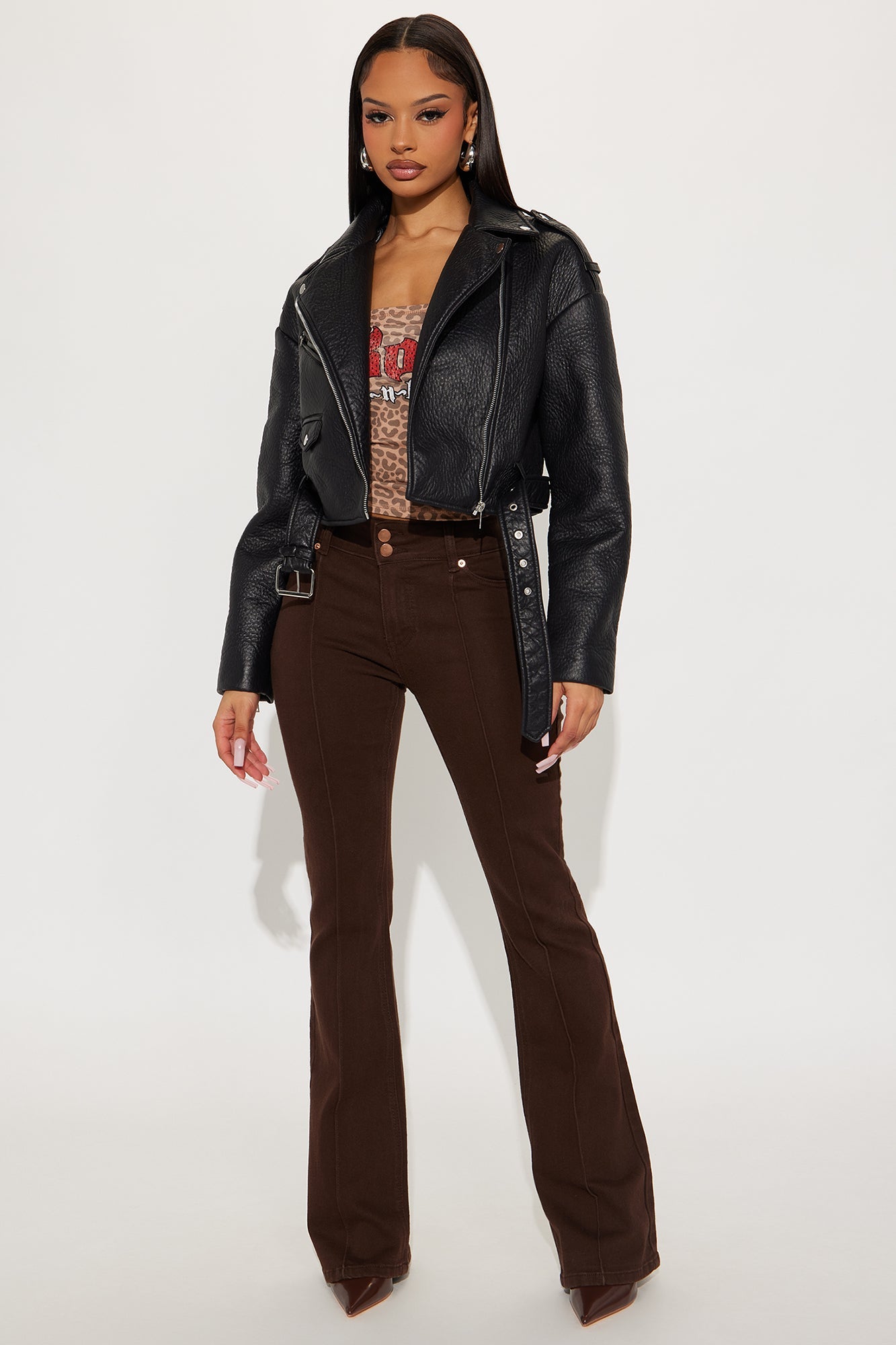 Roxie Faux Leather Jacket - Black