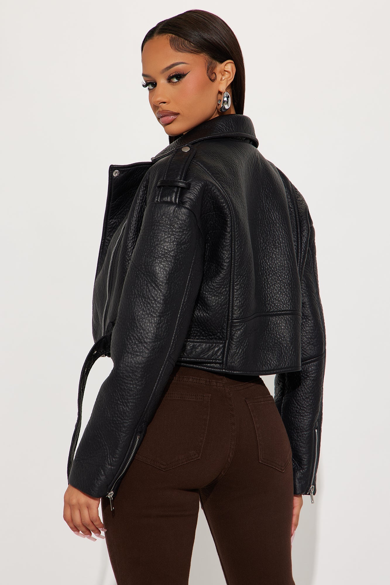 Roxie Faux Leather Jacket - Black
