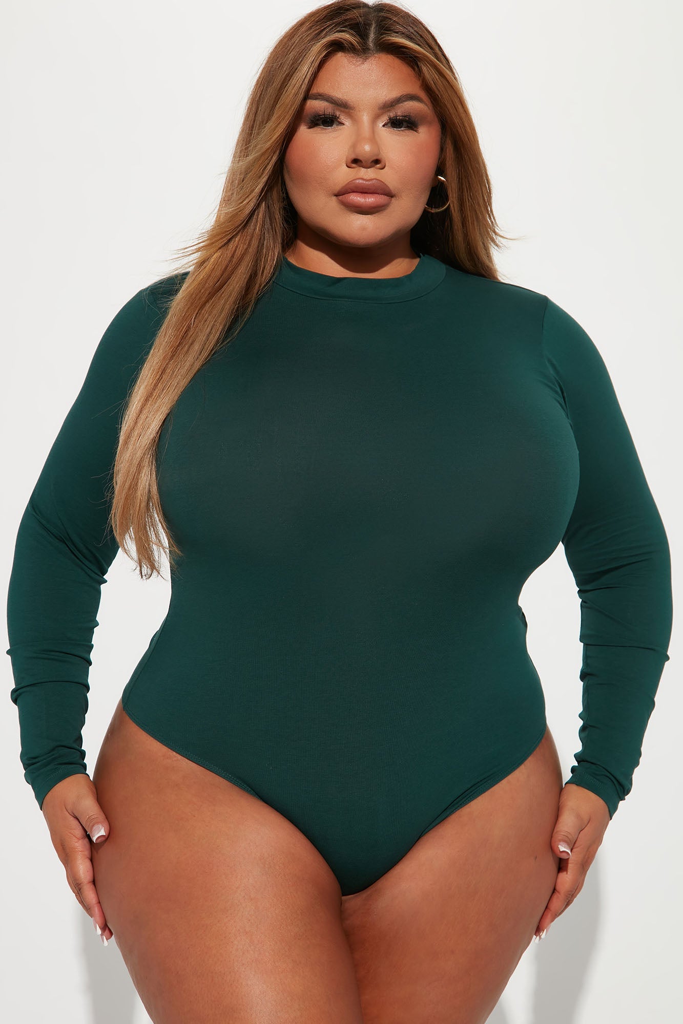 Melanie Mock Neck Bodysuit - Hunter