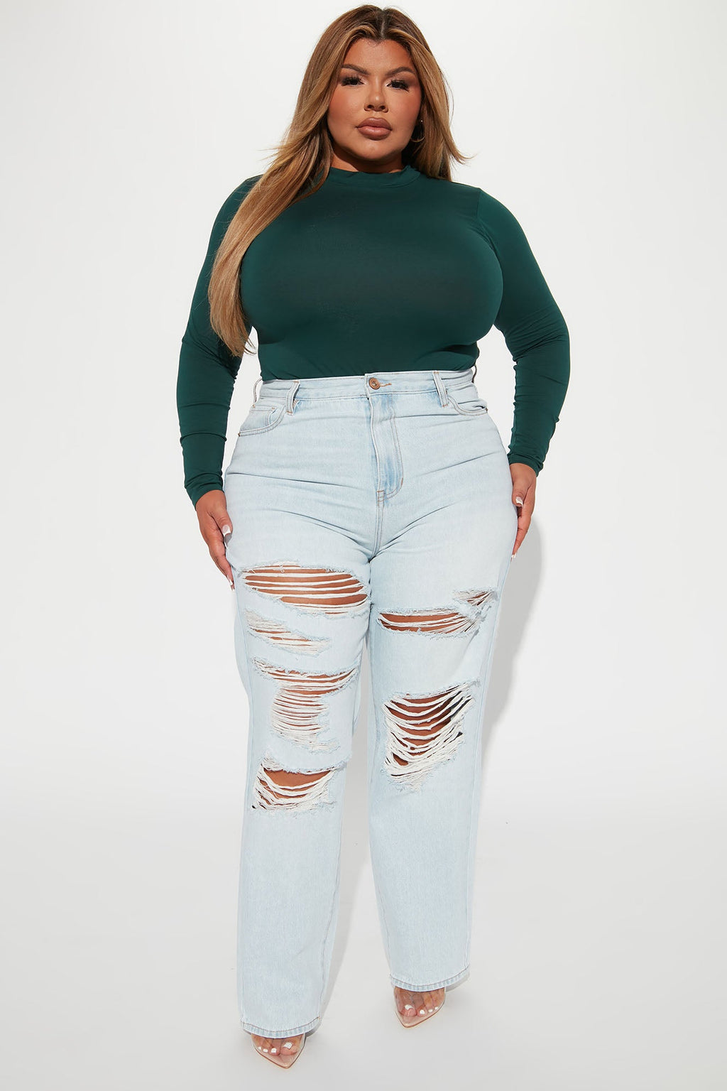 Melanie Mock Neck Bodysuit - Hunter