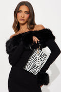Wild Thoughts Faux Leather Clutch - Black/White