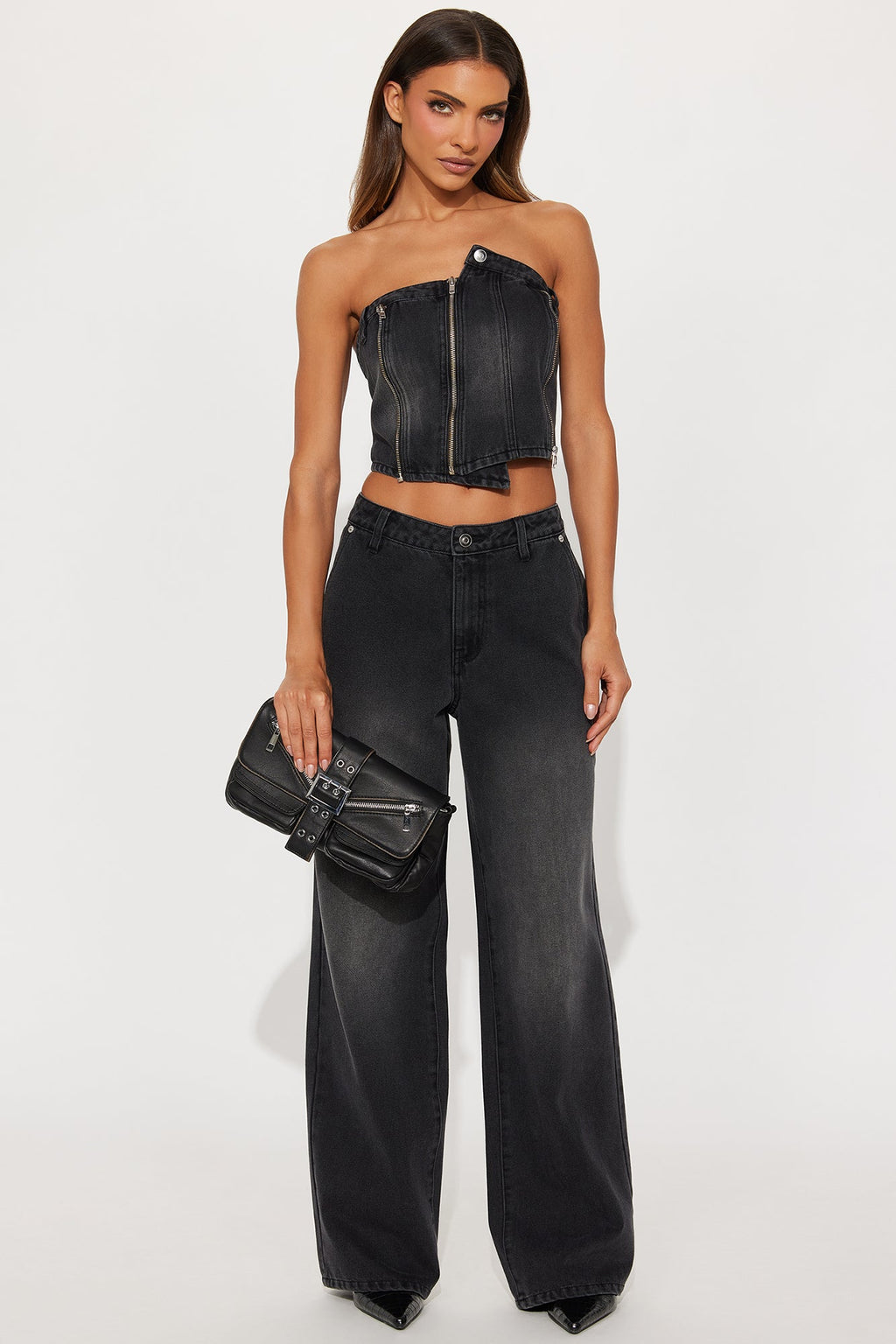 Own It Faux Leather Clutch - Black