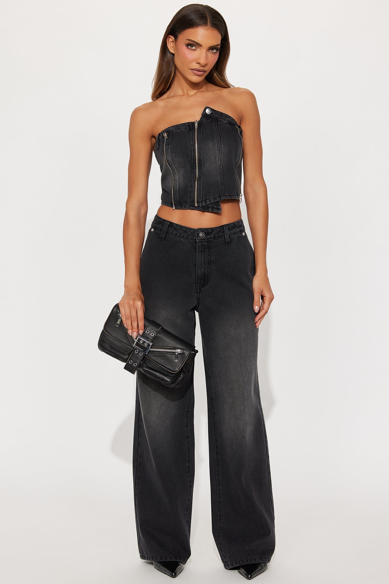 Own It Faux Leather Clutch - Black