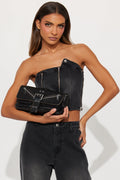 Own It Faux Leather Clutch - Black