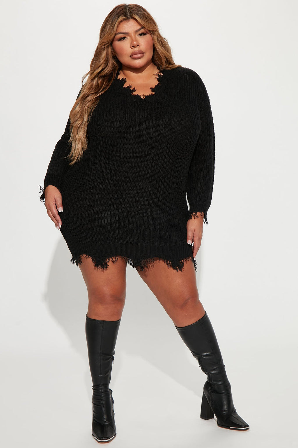 Sarabeth Sweater Mini Dress - Black