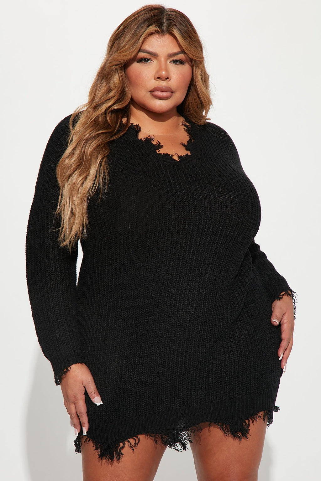 Sarabeth Sweater Mini Dress - Black