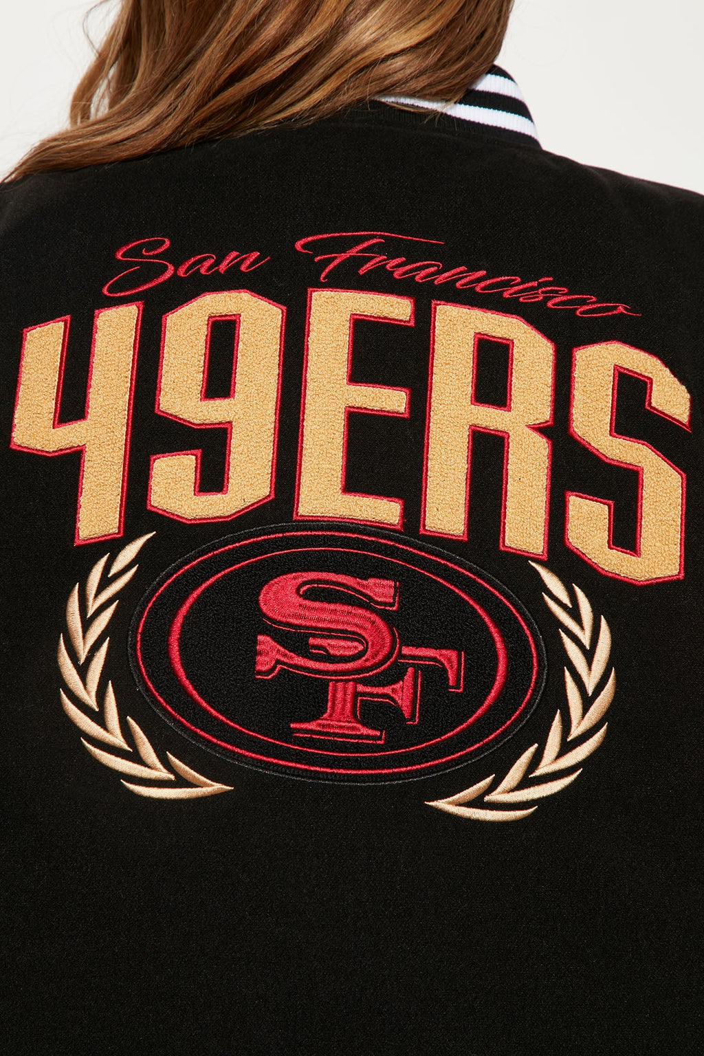 49ers Letterman Jacket - Black/Red