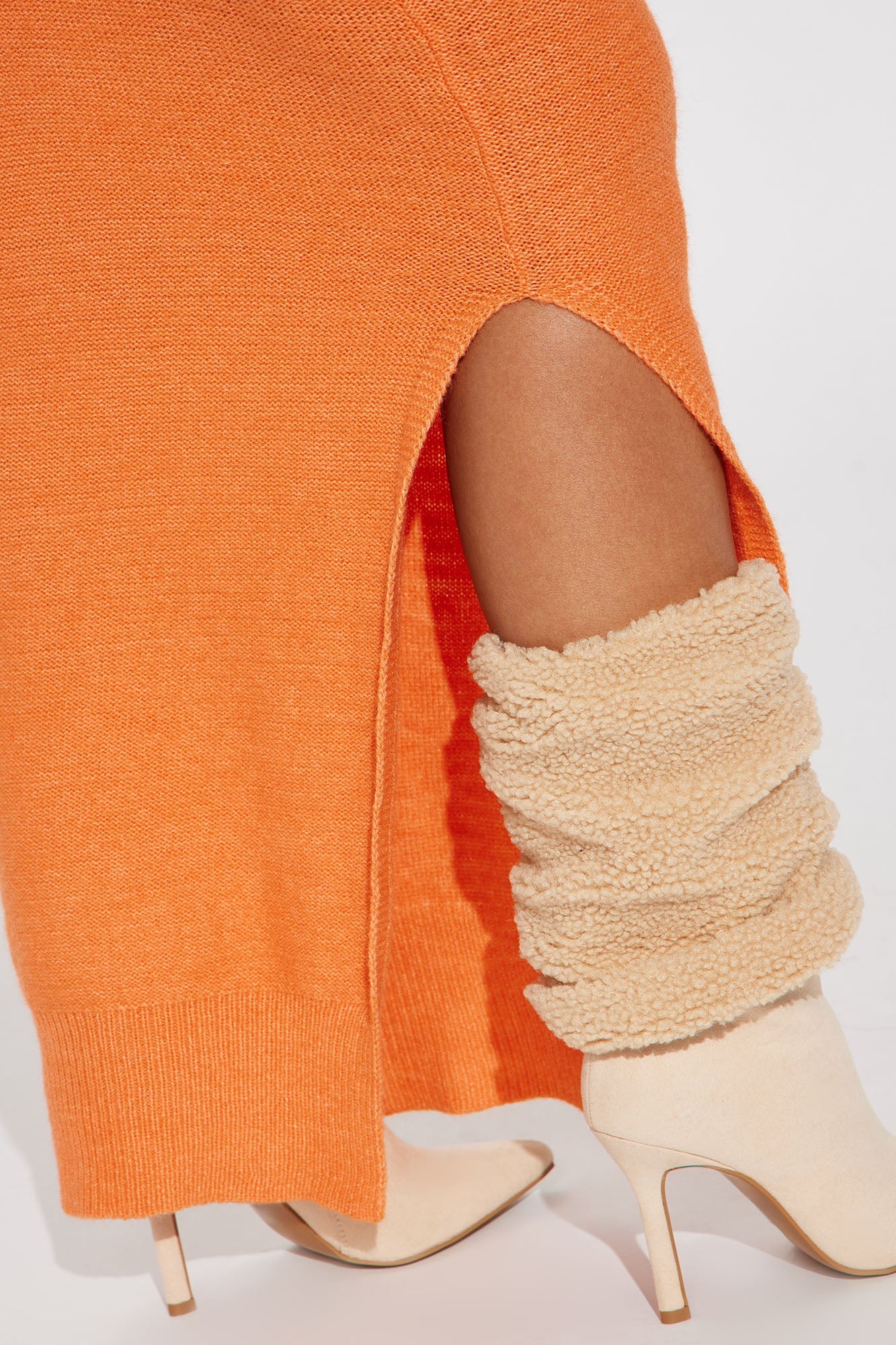 Ivy Sweater Maxi Dress - Orange/combo