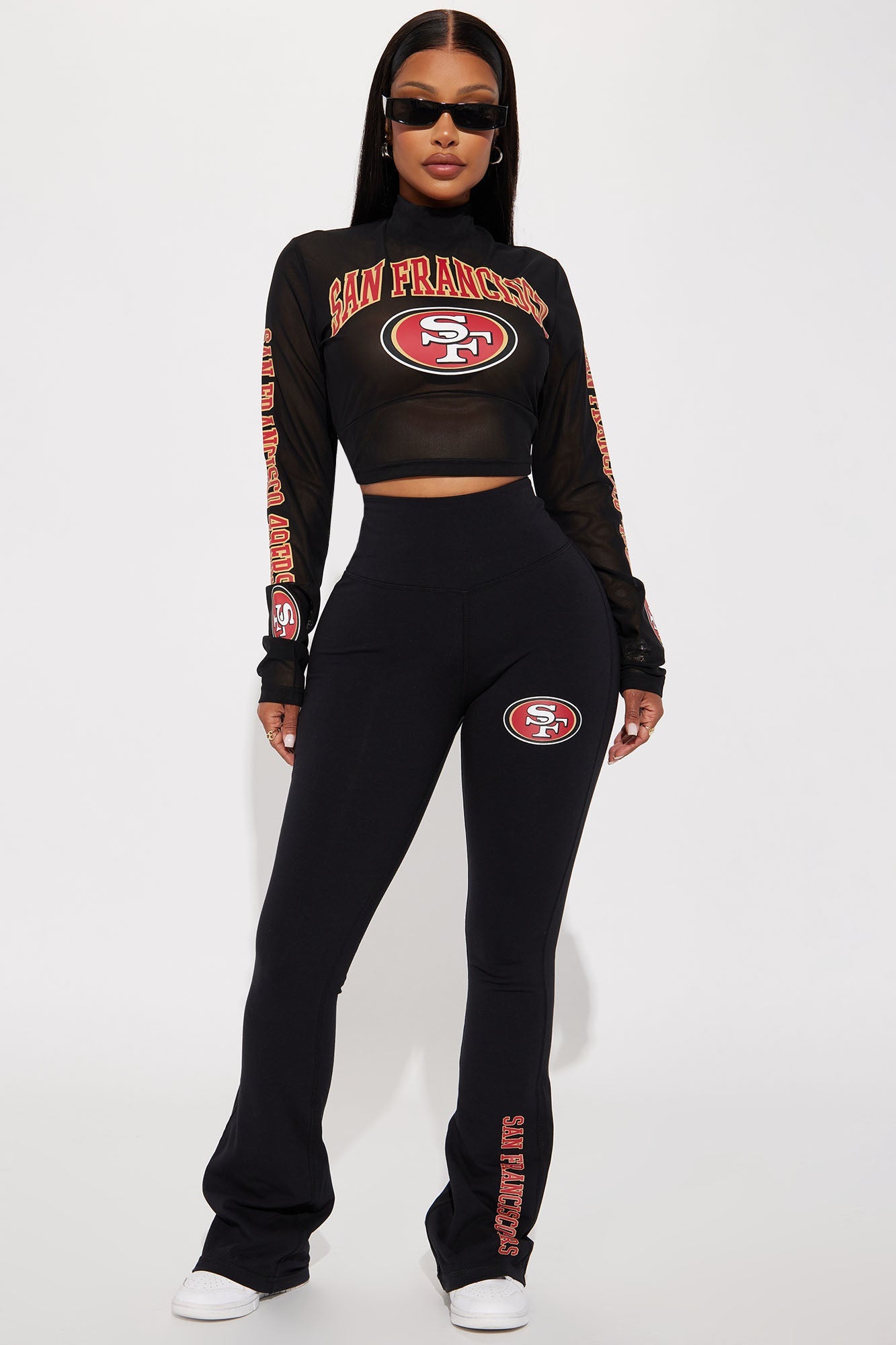 49ers Half Time Show Crop Top - Black