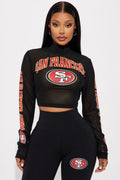 49ers Half Time Show Crop Top - Black
