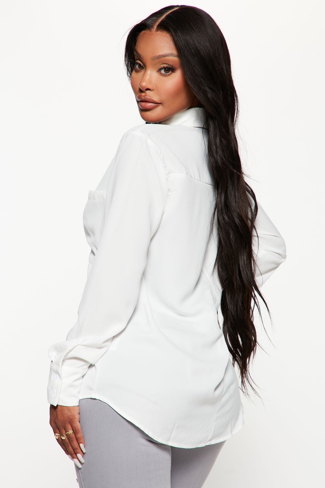 CEO Of Slaying Button Down Top - White