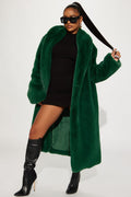 Mari Faux Fur Coat - Hunter