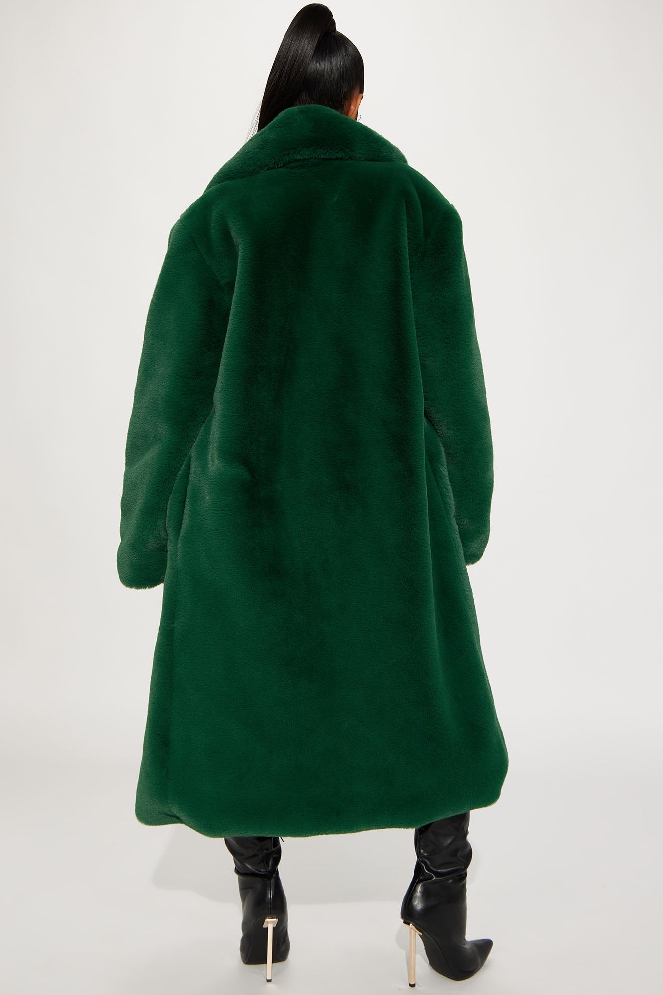 Mari Faux Fur Coat - Hunter