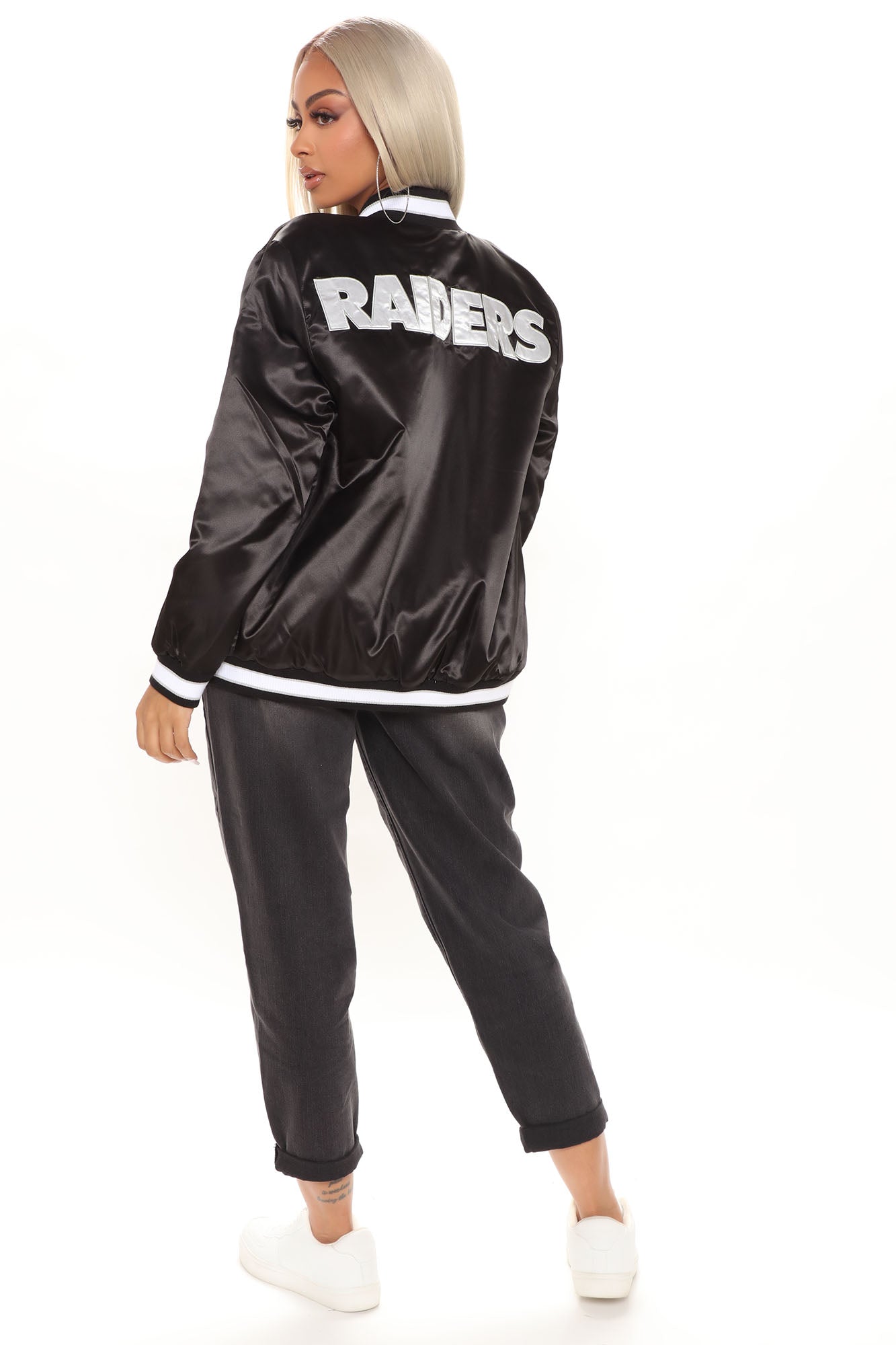 Running Back Raiders Varsity Jacket - Black