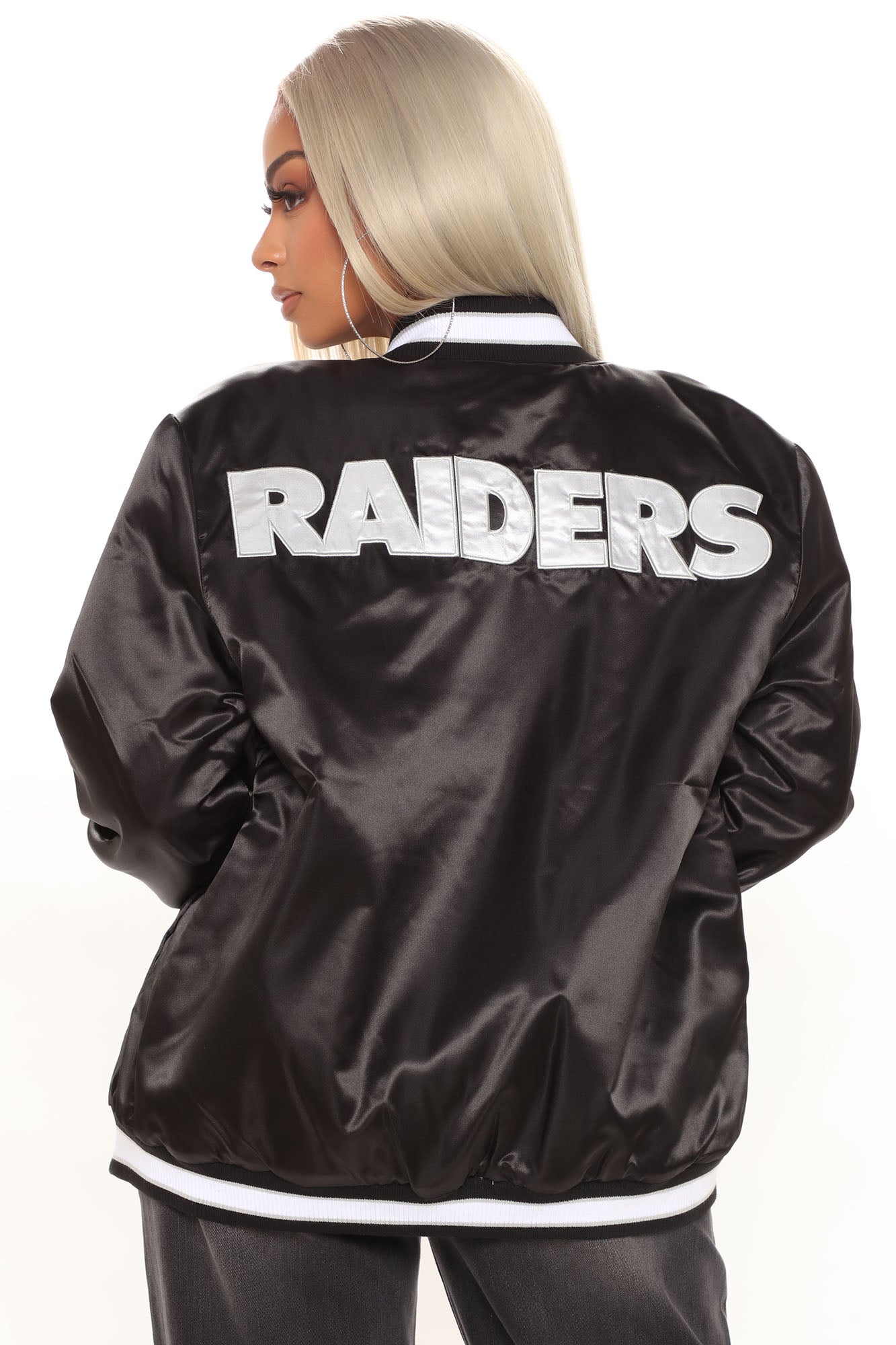 Running Back Raiders Varsity Jacket - Black