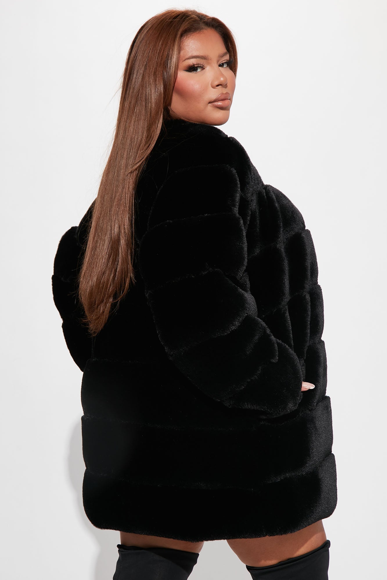 With Love Faux Fur Coat - Black