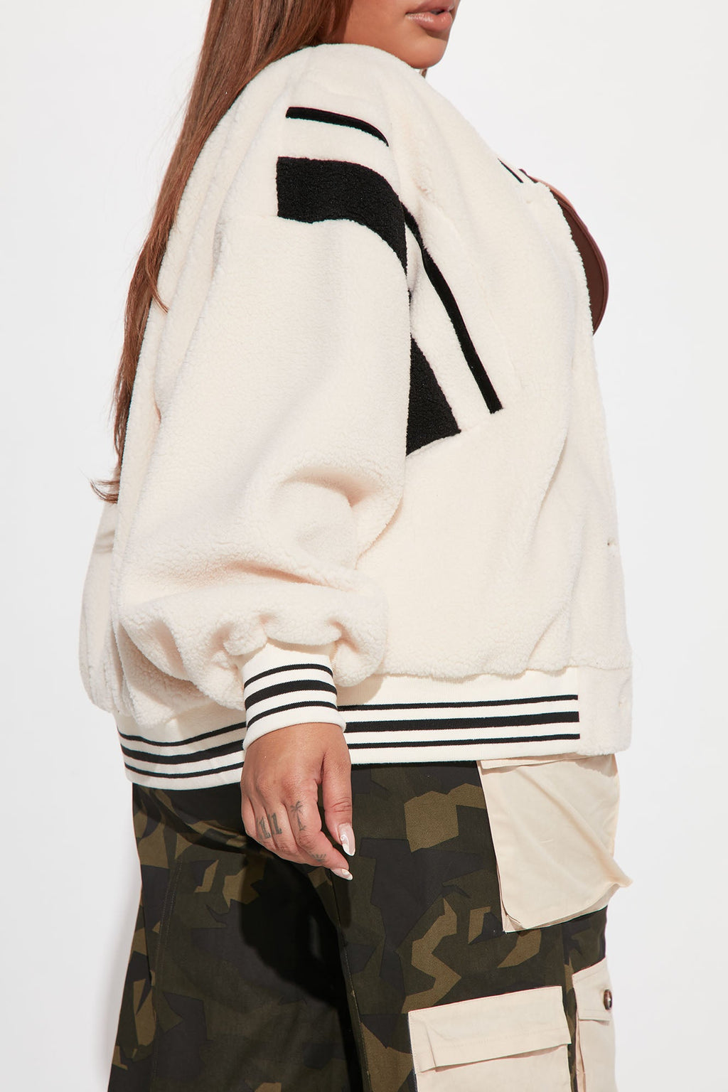 Lynette Varsity Jacket - Ivory/combo