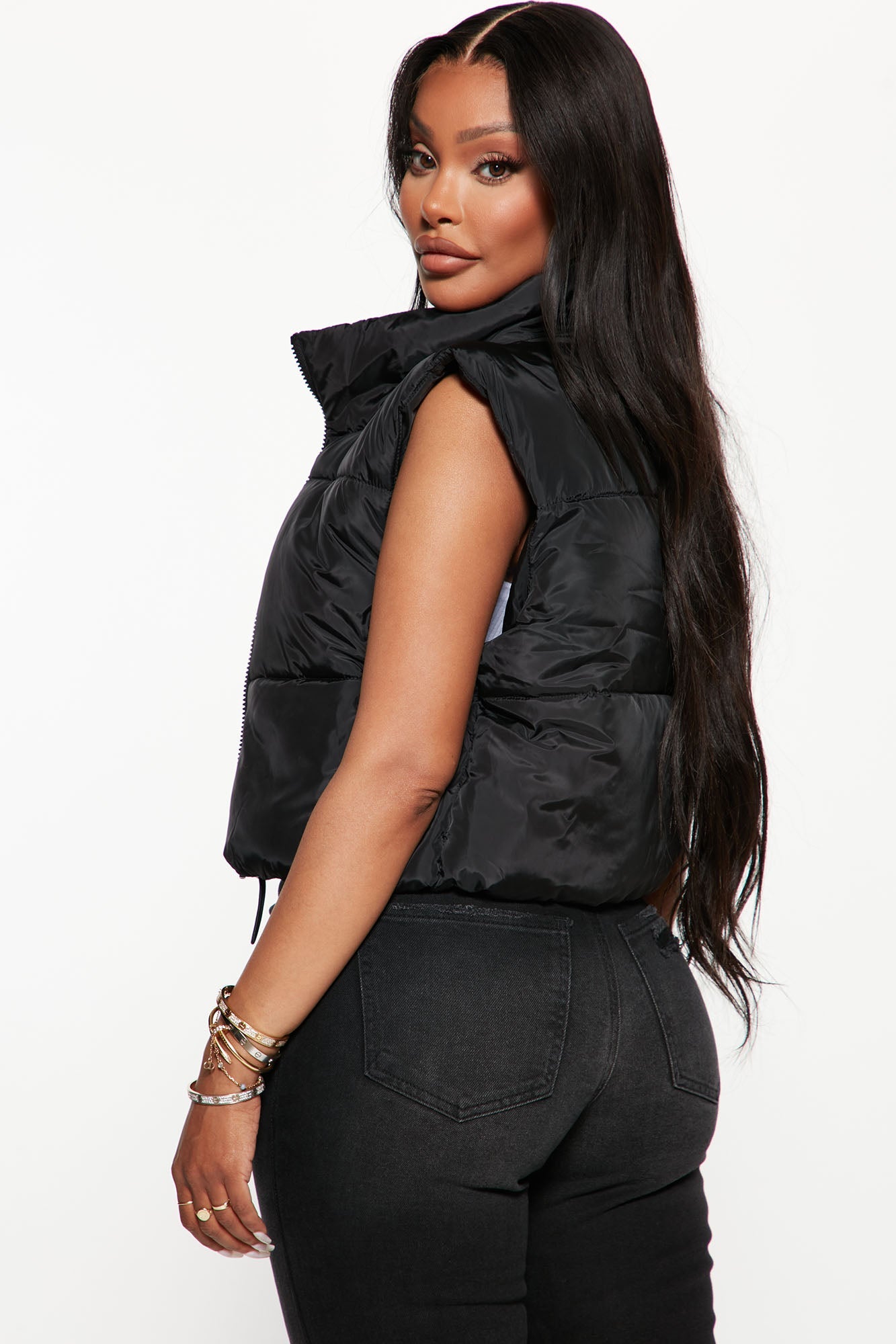 Can't Handle It Puffer Vest - Black