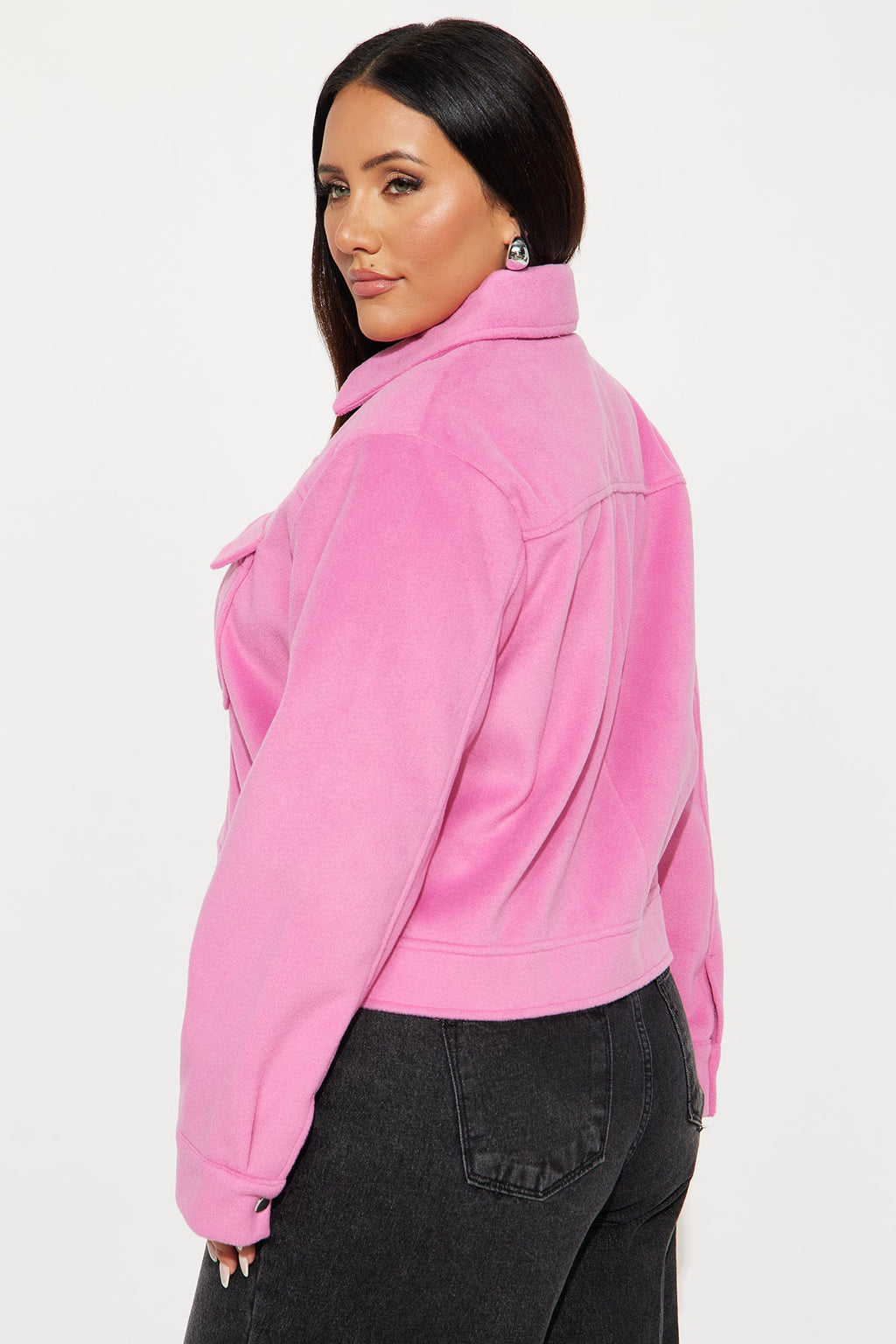 Frankie Wool Trucker Jacket - Pink