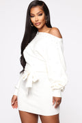 Pearls Are Everything Sweater Mini Dress - Ivory