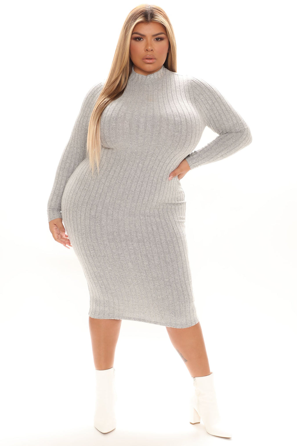 Not Over You Yet Sweater Dress - Heather Grey