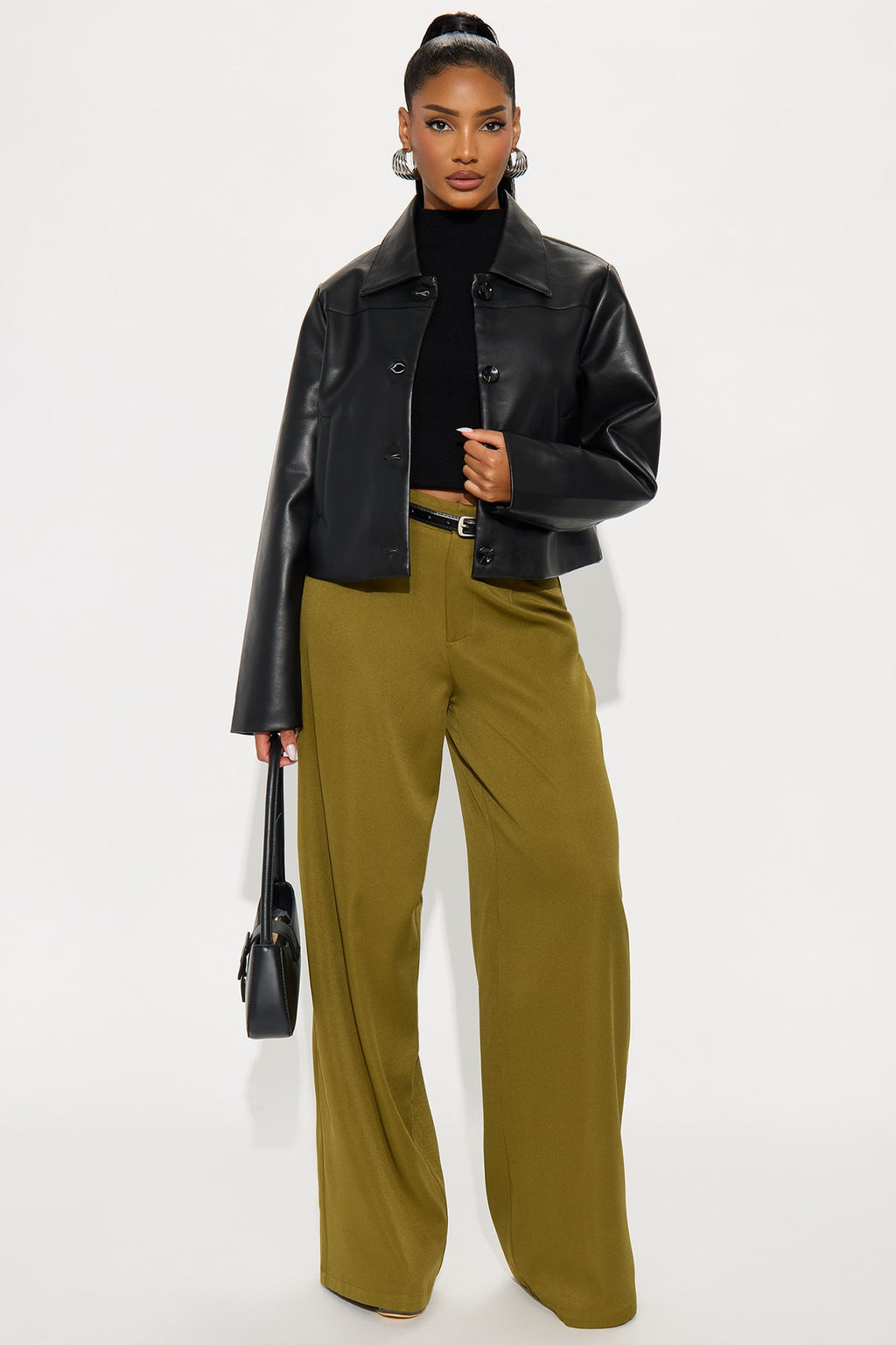 Jordan Faux Leather Jacket - Black