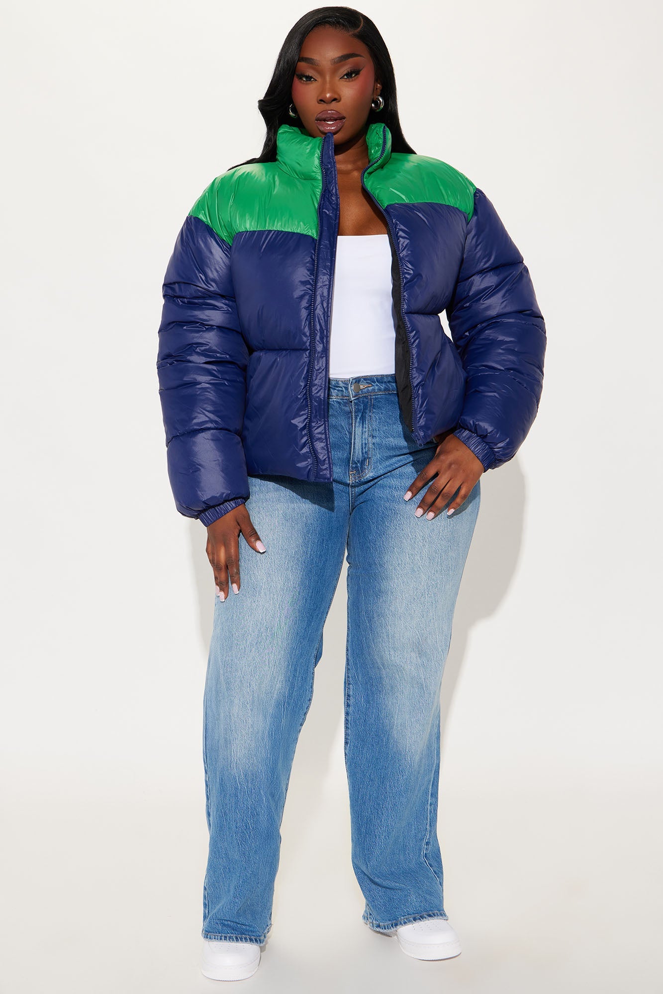 Raquel Puffer Jacket - Navy/combo