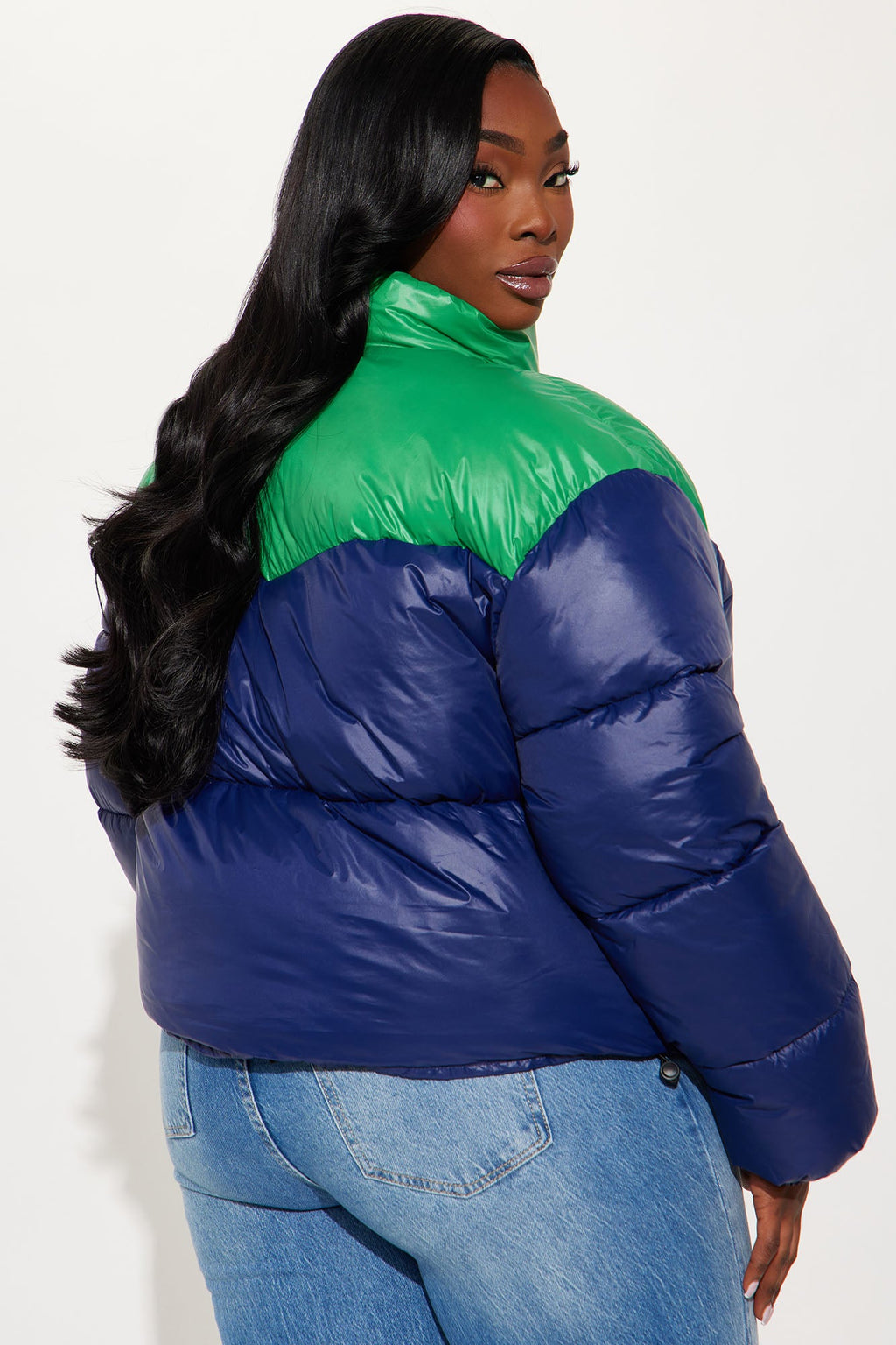 Raquel Puffer Jacket - Navy/combo