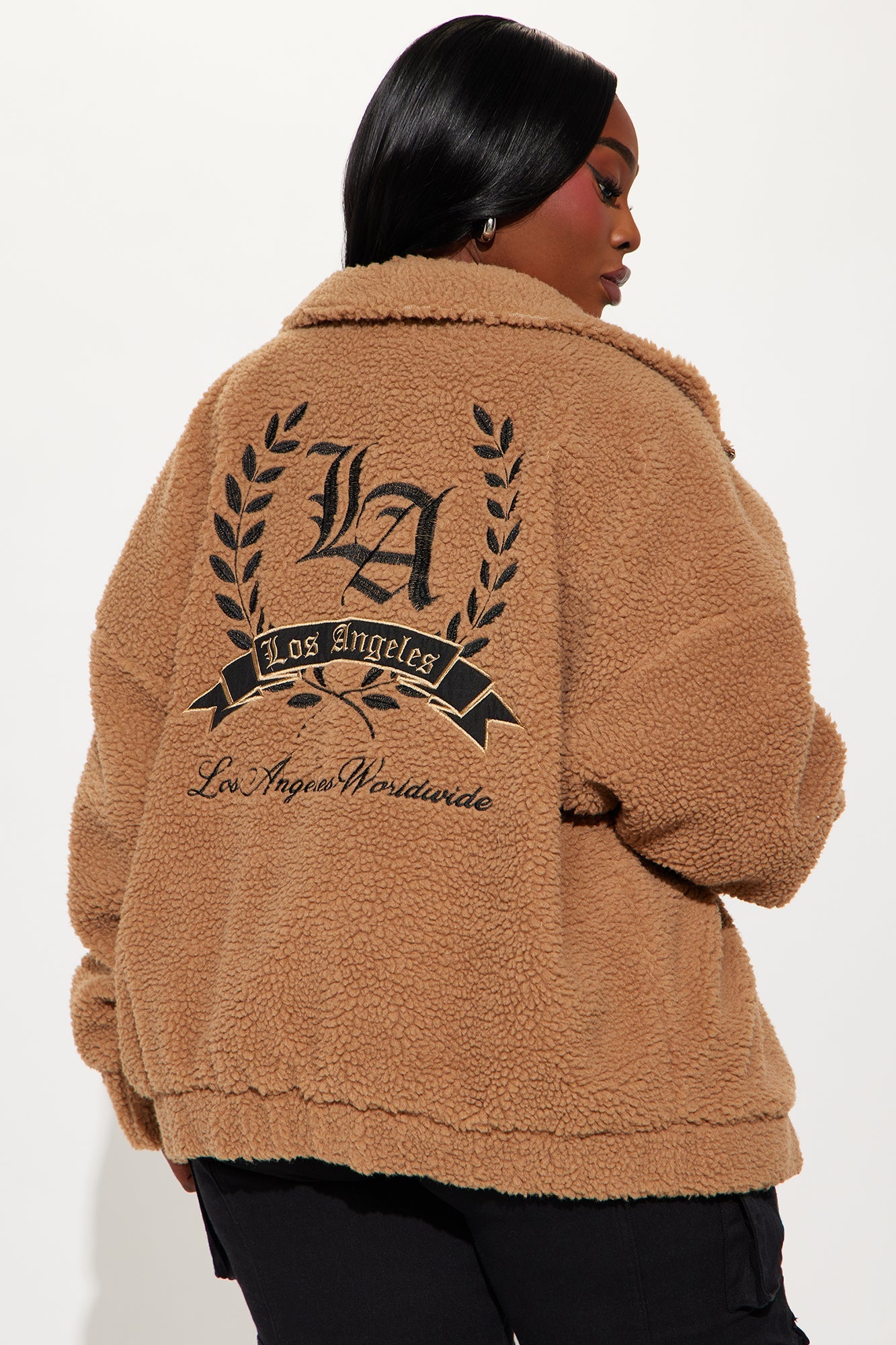 Los Angeles Worldwide Varsity Jacket - Taupe